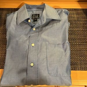 Jos A Bank blue herringbone dress shirt.  NWOT